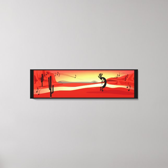 Toile Canvas du désert du coucher de soleil Kokopelli Im (Recto)