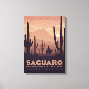 Toile Canvas du parc national du Saguaro vintage Imprime