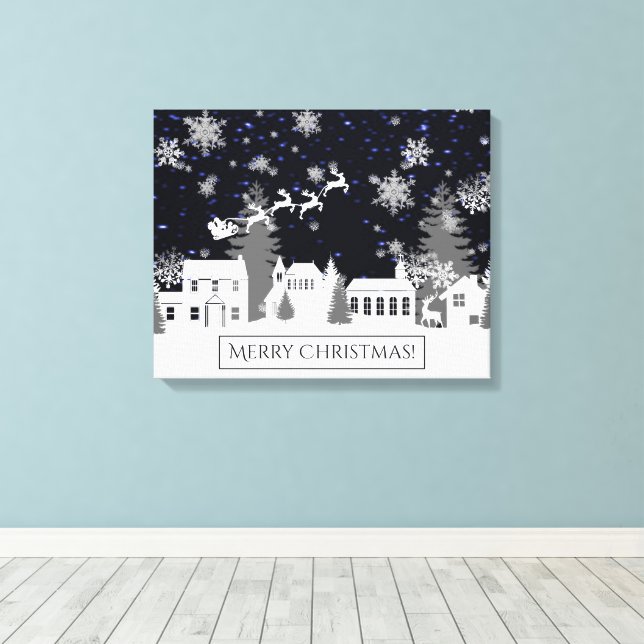 Toile Canvas du village de Noël Imprimer (Insitu (Plancher de Bois))