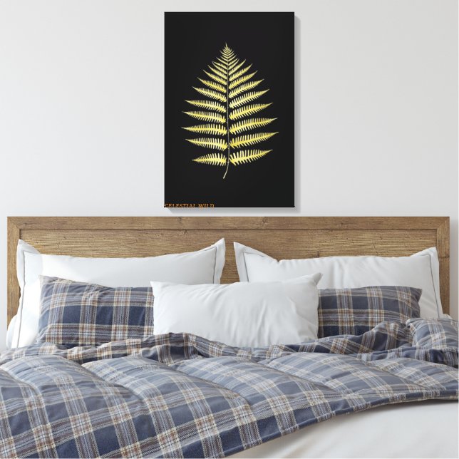 Toile Canvas Elegant Gold Fern Leaf Botanical Decor (Insitu(Chambre))