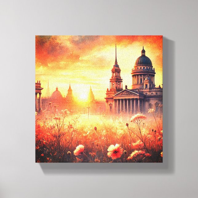 Toile Canvas Enveloppé Cadeau Sunset Wall Art. (Recto)