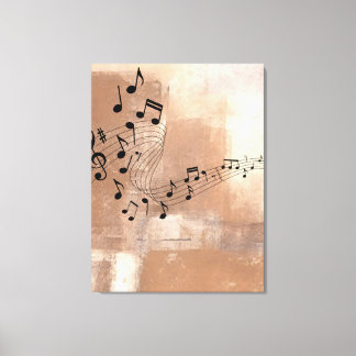Toile Canvas étiré Notes musicales Abstraites