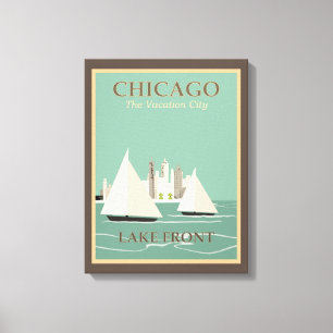 Toile Canvas étirés Vintage voyage de Chicago