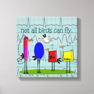 Toile Canvas Infirmière Oiseaux Whimsical
