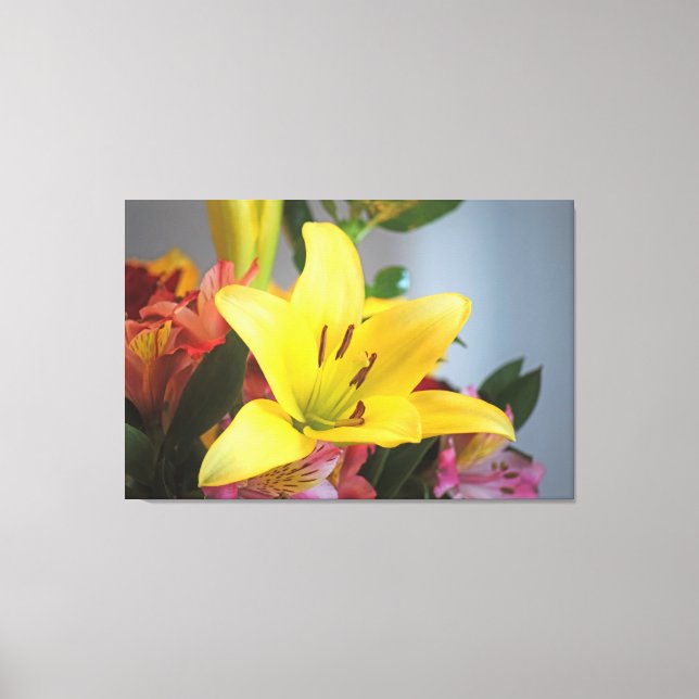 Toile Canvas Jaune Asiatique Enveloppé Lily (Recto)