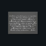 Toile Canvas lyrique de chanson customisée<br><div class="desc">Ajoutez votre chanson préférée lyrique ou poème à cette belle toile tendue murale. Un cadeau personnalisé et réfléchi à chérir pour les années à venir.</div>