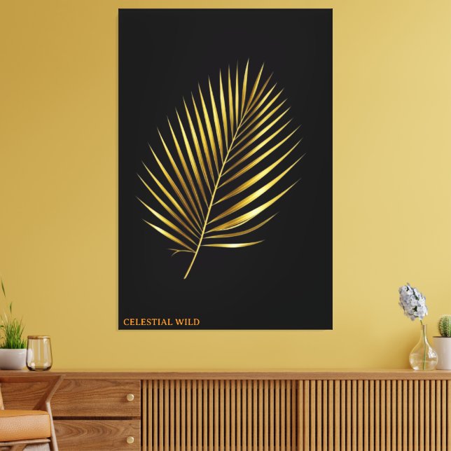 Toile Canvas Majestic Golden Palm Frond Tropical Art (Insitu(Salon))