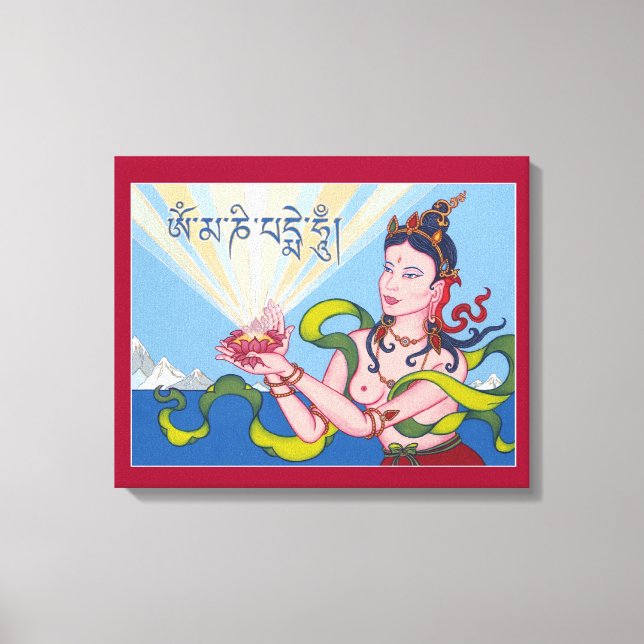 Toile CANVAS - Offrir une déesse au mantra tibétain (Recto)