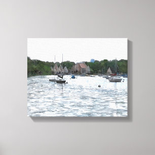 Toile CANVAS : Pavillon du lac Harriet et bateaux_