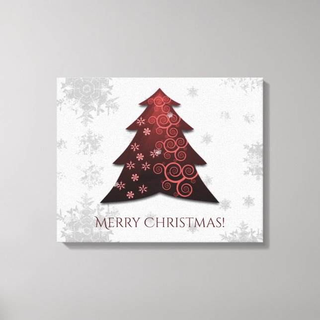 Toile Canvas Red Festif Christmas Tree Imprimer (Recto)