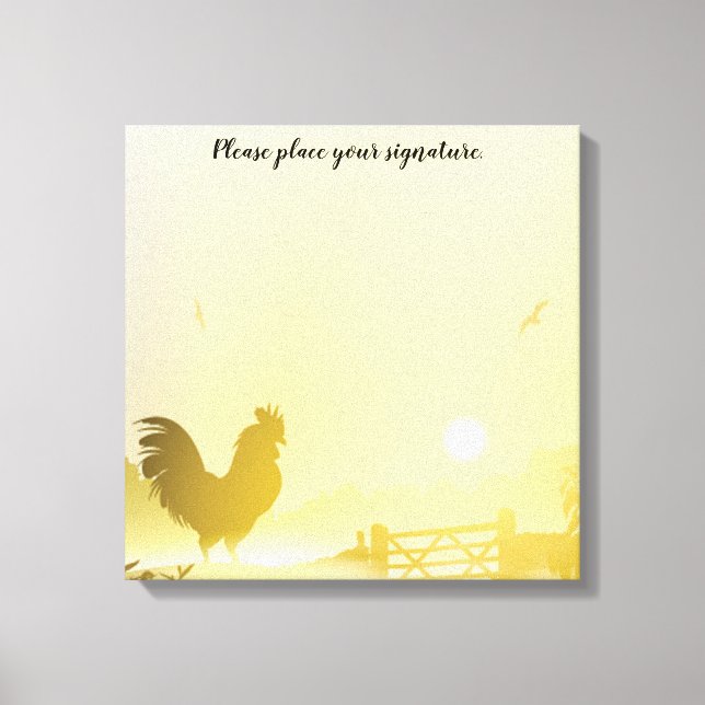 Toile Canvas Signature 20"x20" Sunny Morning Farm Countr (Recto)