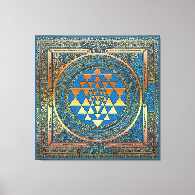 Toile Canvas SriYantra Yoga Méditation Inde Symbole sain (Recto)