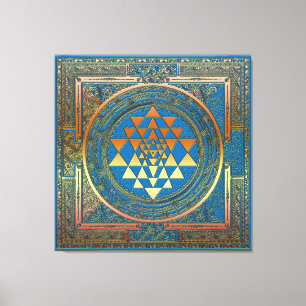 Toile Canvas SriYantra Yoga Méditation Inde Symbole sain
