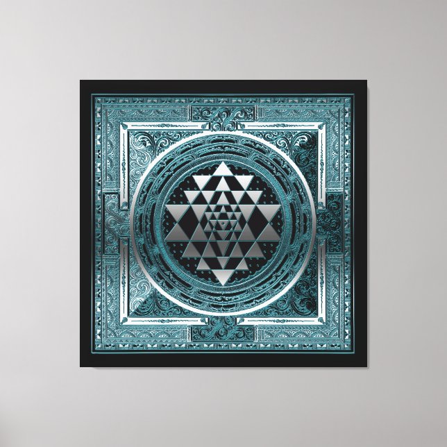 Toile Canvas SriYantra Yoga Méditation Inde Symbole sain (Recto)
