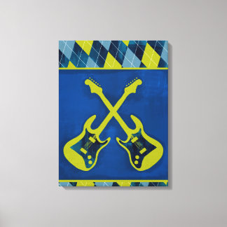 Toile Canvas Wrapped Jr. Rock n'Roll / cross-guitares