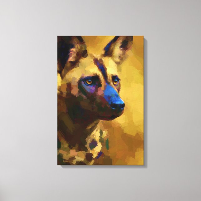 Toile Cão Selvagem Africano Arte (Recto)