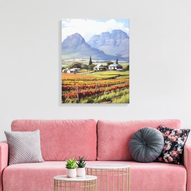 Toile Cap Winelands Boland Paysage Scène Afrique du Sud (Insitu(Salon))