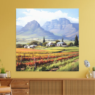 Toile Cap Winelands Boland Paysage Scène Afrique du Sud