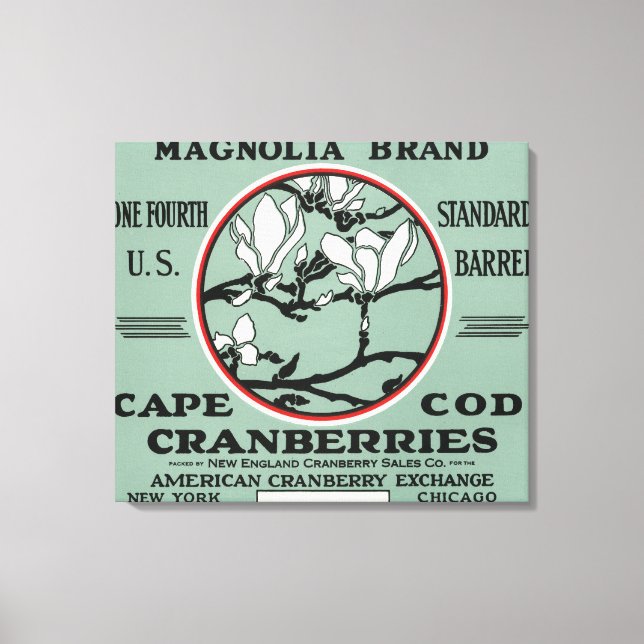 Toile Cape Cod Magnolia Brand Cranberry Étiquette (Recto)