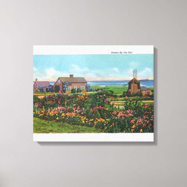 Toile Cape Cod, MassachusettsVue des maisons par (Recto)