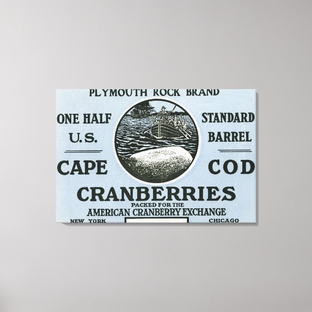 Toile Cape Cod Plymouth Rock Marque Cranberry Étiquette (Recto)
