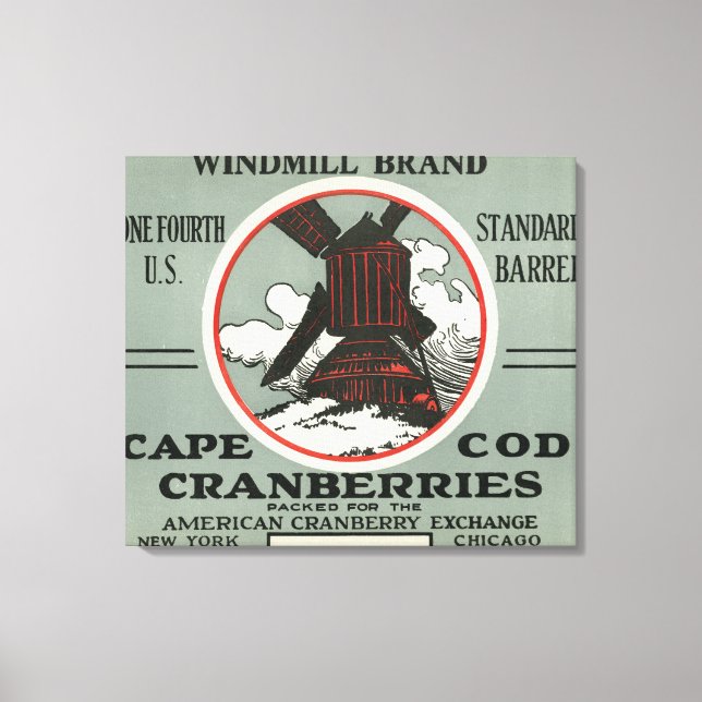 Toile Cape Cod Windmill Marque Cranberry Étiquette (Recto)