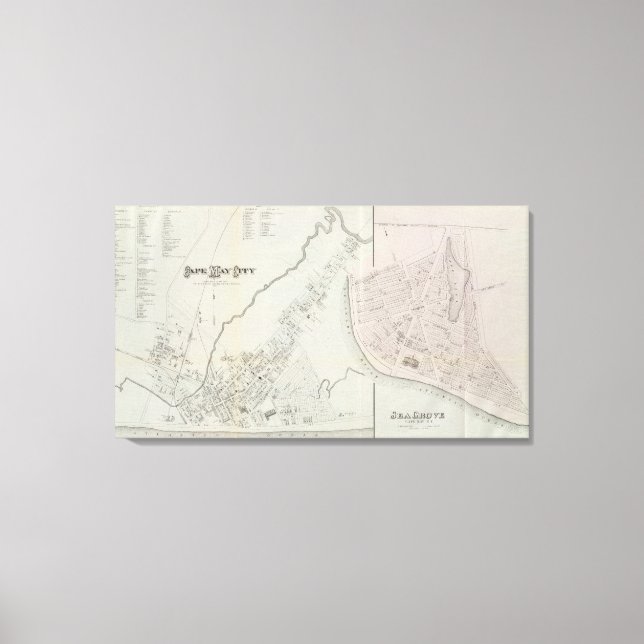 Toile Cape May City et Sea Grove, New Jersey (Recto)