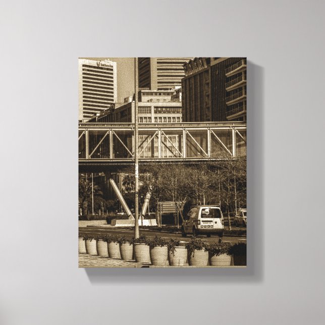 Toile Cape Town Monochrome Cityscape Street Lifestyle (Recto)