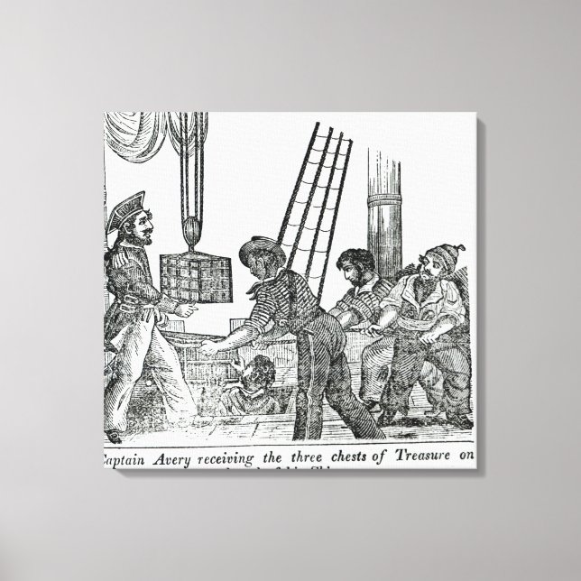 Toile Capitaine Avery recevant trois coffres du Trésor (Recto)
