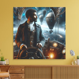 Toile Capitaine de l'air de l'espace victorien Steampunk