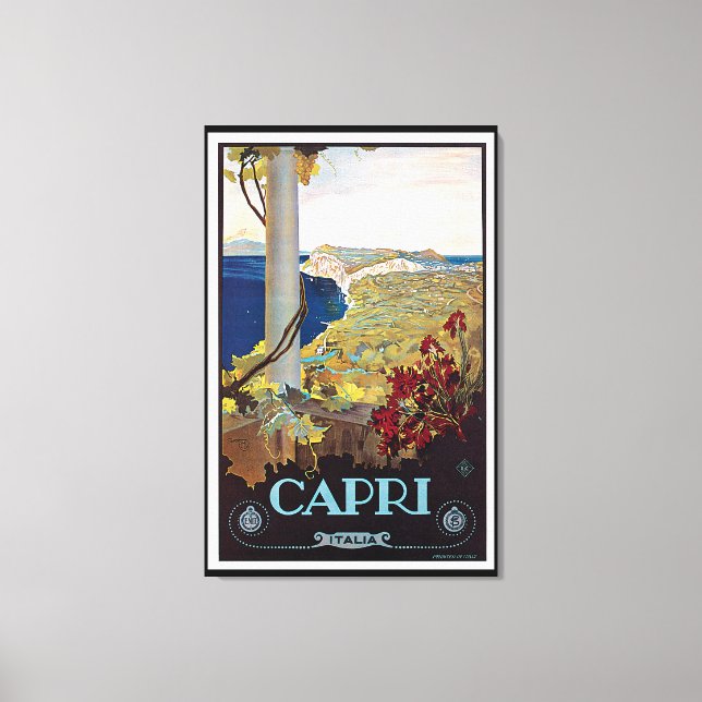 Toile Capri, Italie Poster Vintage voyage (Recto)