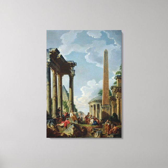 Toile Capriccio d'architecture avec un prédicateur (Recto)