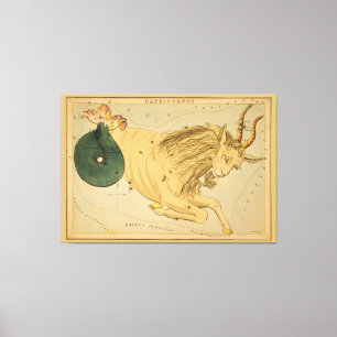 Toile Capricorne - Signe Vintage de l'image du Zodiac