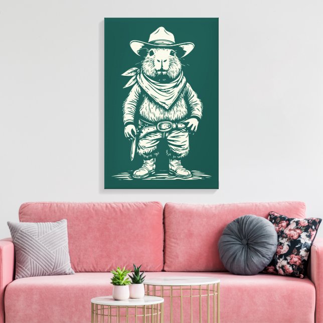 Toile capybara cow-boy (Insitu(Salon))