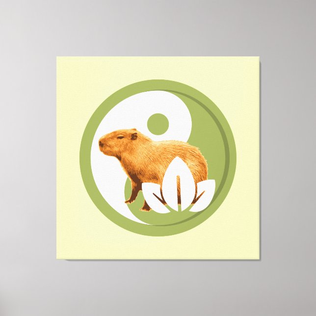 Toile Capybara Zen Yin Yang Nature Paisible (Recto)