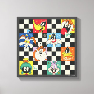 Toile Caractères LOONEY TUNES™ sur Checker noir et blanc