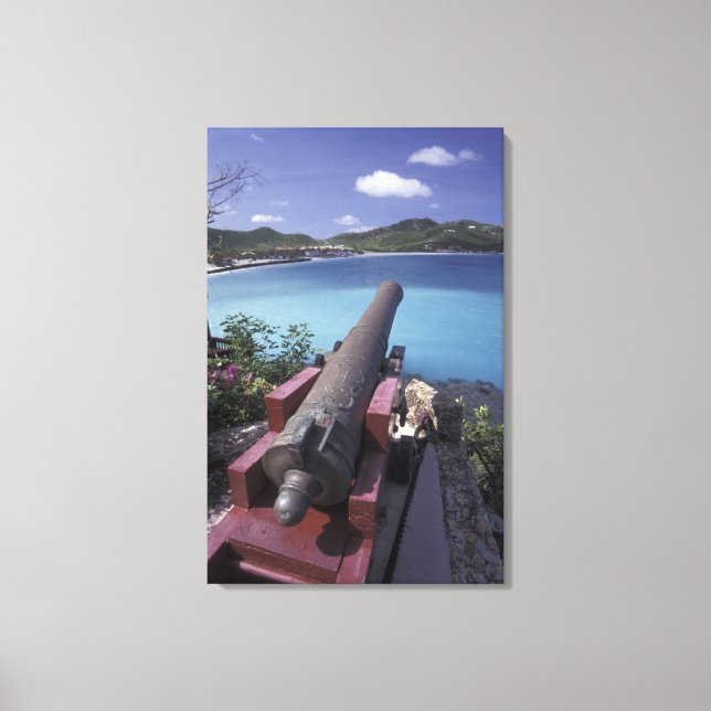 Toile CARAÏBES, St. Barts, Connon visant dans la baie de (Recto)
