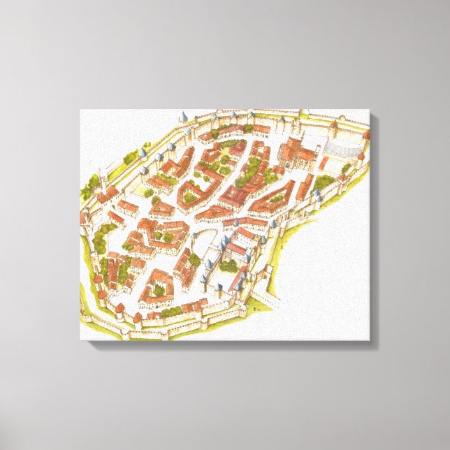 Toile Carcassonne France. Vue aérienne (Recto)