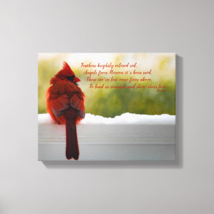 Toile Cardinal avec le visiteur du poème 14" de ciel x1