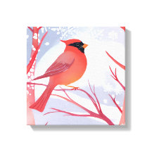 Cardinal rouge | Belle aquarelle peinture
