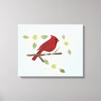 Toile cardinale et Dogwood enveloppée d'aquarelle