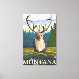 Toile Caribou dans le sauvage - le Montana