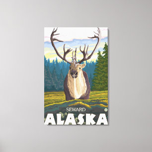 Toile Caribou dans le sauvage - Seward, Alaska