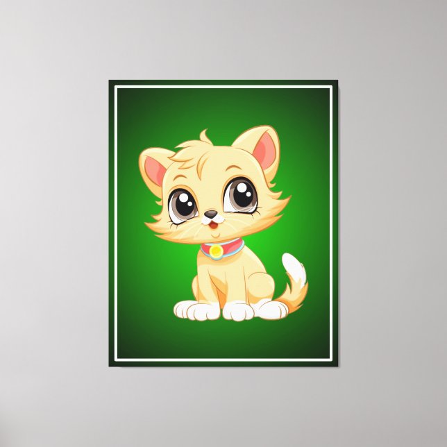 Toile Caricature adorable de chat (Recto)