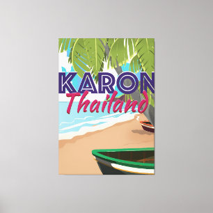 Toile Caricature de Karon thaïlande poster de voyage.