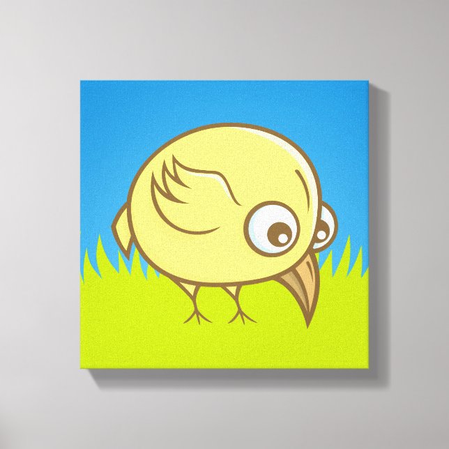 Toile Caricature d'oiseau jaune (Recto)