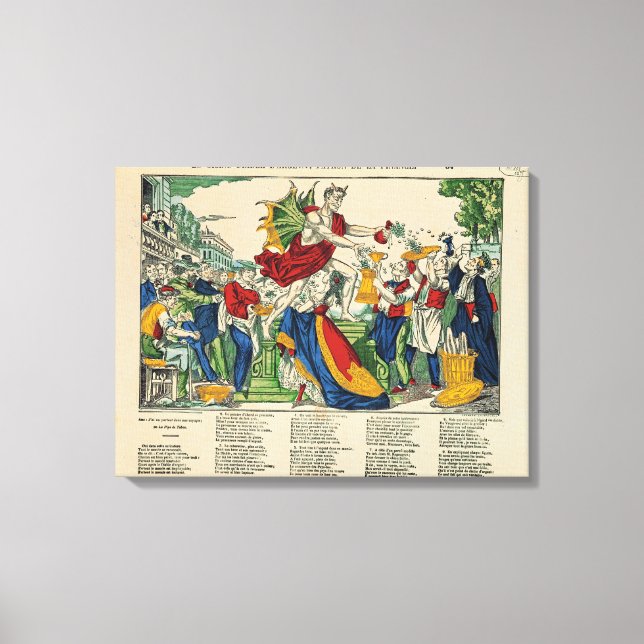 Toile Caricature du démon de l'argent, 1860 (Recto)