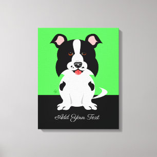 Toile Caricature pour chien Collie Bordure