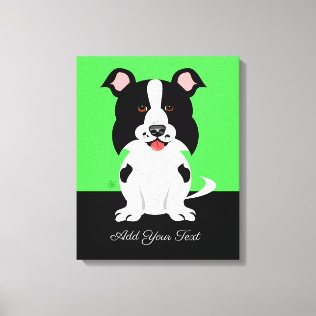 Toile Caricature pour chien Collie Bordure (Recto)