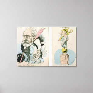 Toile Caricatures de Victor Hugo et Napoléon III